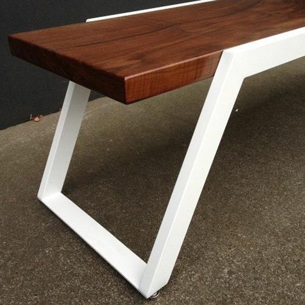 שולחן קפה מסגרת מתכת מעץ מלא עיצוב פשוט