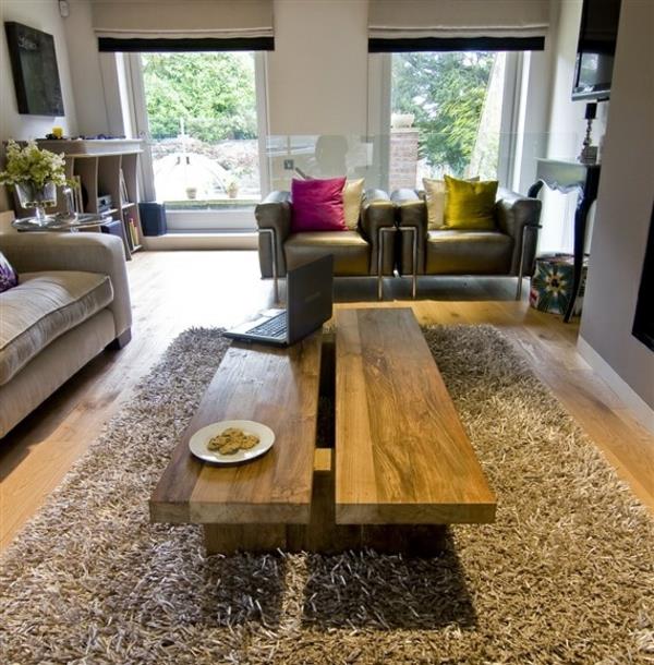 שולחן קפה שולחנות סלון מעץ מלא שטיח ריהוט מעץ מלא
