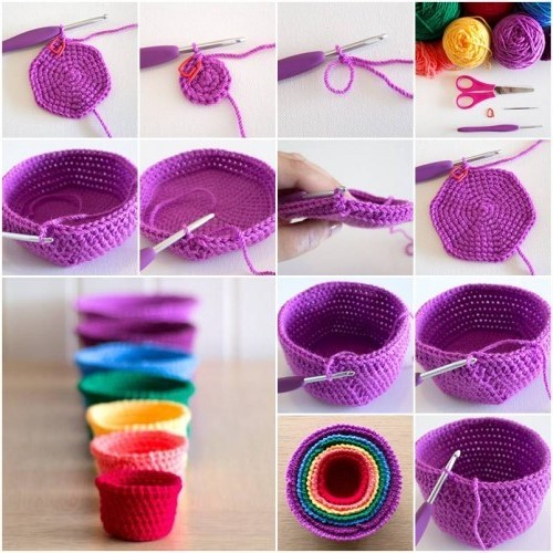 Tazas y cuencos de lana artesanales para niñas