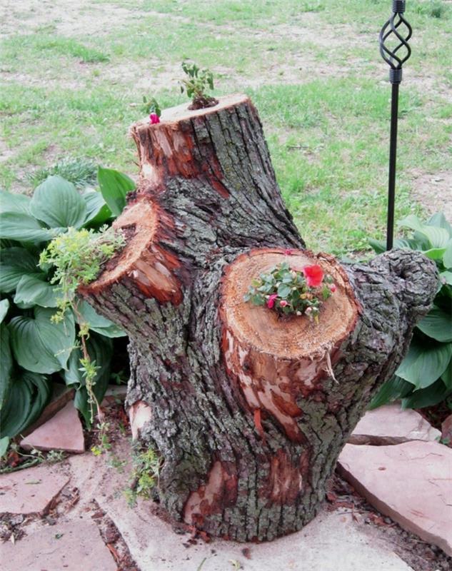 רעיונות לקישוט DIY מיכלי צמחים עושים שימוש חוזר בגדי העץ