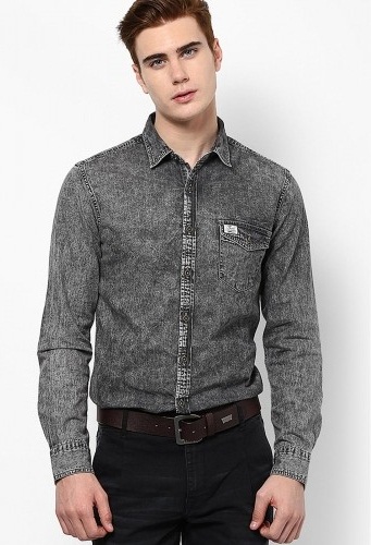 Camisa vaquera Machine Etch para hombre