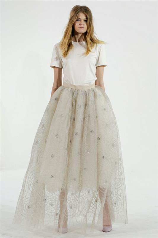 מעצבת שמלת כלה houghton חולצת טול חצאית טול שמלות כלה 2014