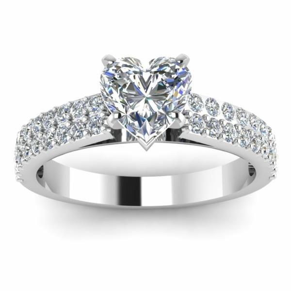 טבעת יהלום אירוסין הצעת נישואין טבעת צורת לב