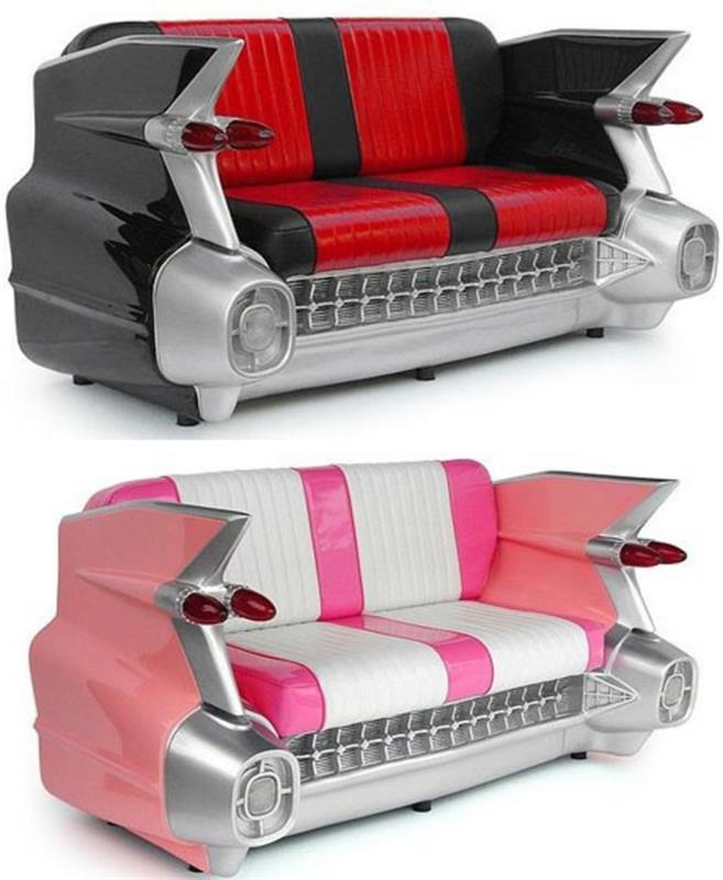 DIY רהיטי חלקי רכב ספה ורוד שחור