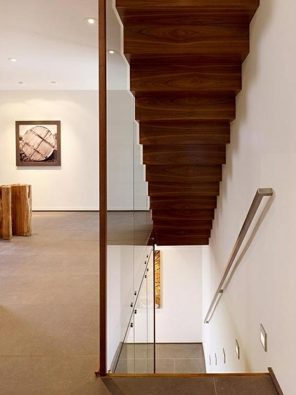 רעיונות לריהוט מדרגות עץ קישוט מעקות זכוכית