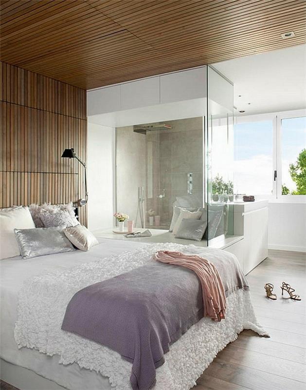 רעיונות מגורים חדר שינה מראה נשי מקלחת עיצוב תקרה יפה