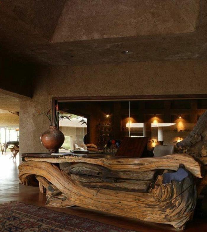 דלפק קבלה מלון קבלת עץ עץ סחף טבעי