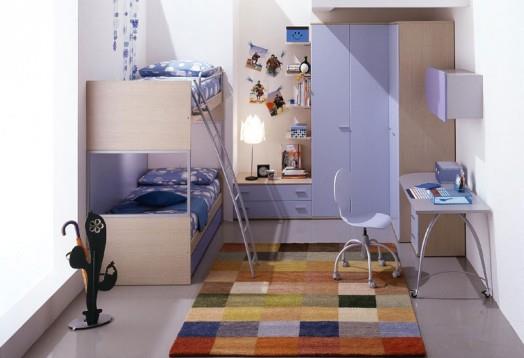 חדר ילדים נעים מעצב סולם מיטות מודרני