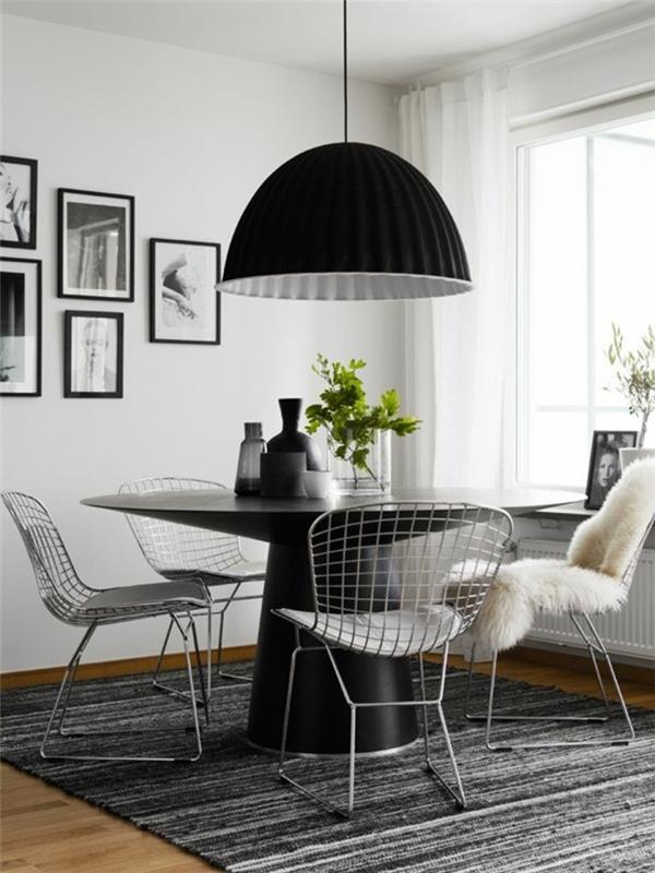מנורת שולחן אוכל בסגנון סקנדינבי בצבע שחור