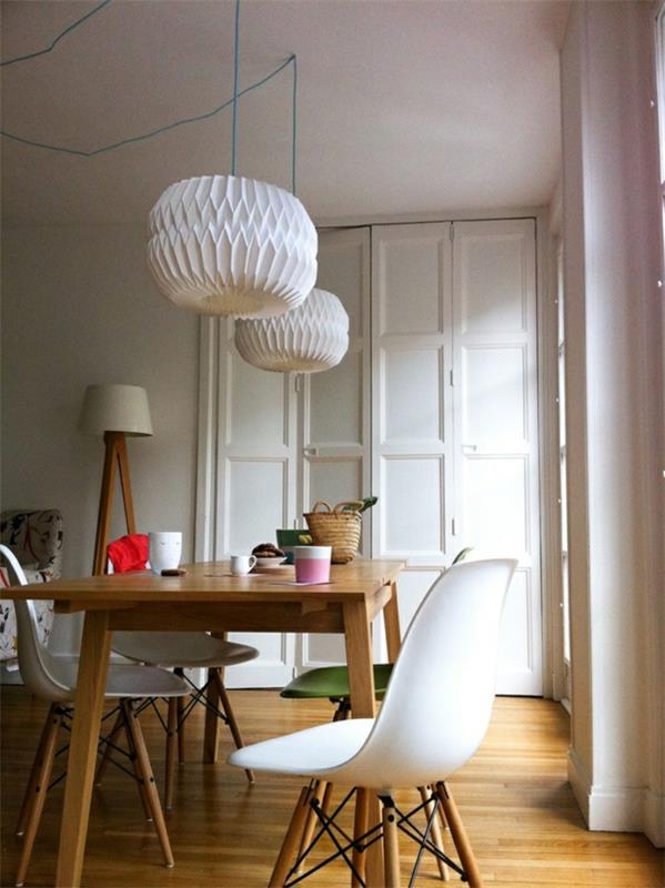 תאורת חדר אוכל מנורות תליון עיצוב נייר