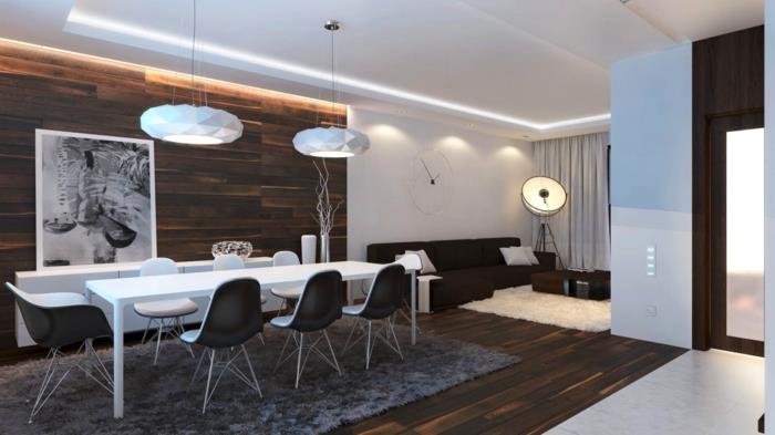 חדר אוכל מנורות תלויות תלת מימד מודרניות אופנתיות בלבן