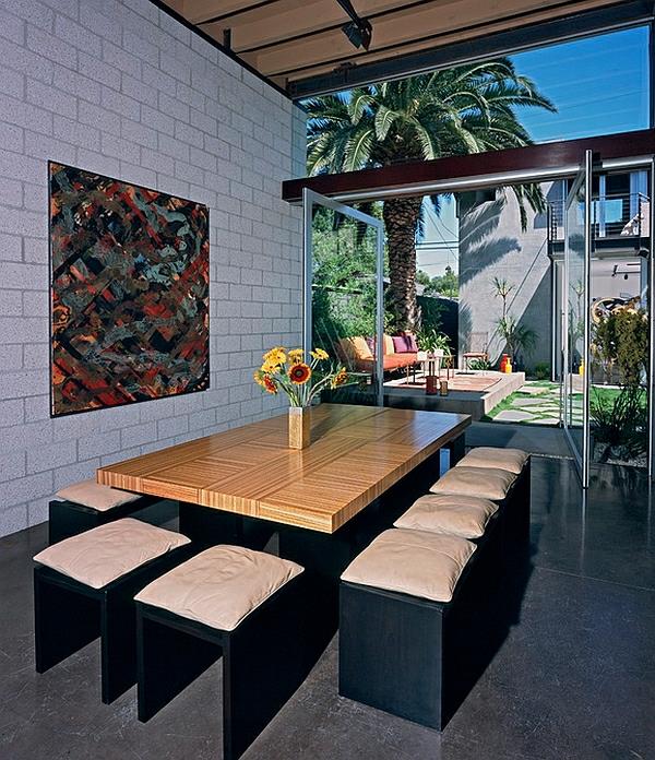 חדרי אוכל מודרניים מעצבים ריהוט במראה עץ מינימליסטי פשוט
