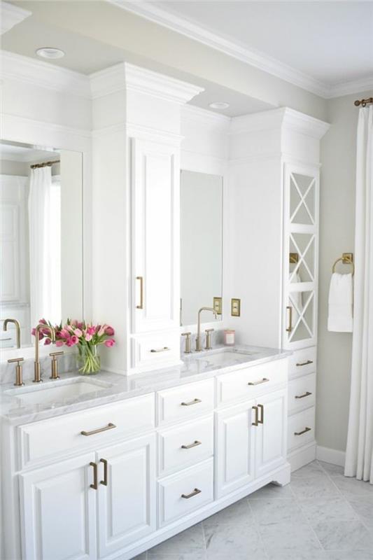 צבעים בחדר האמבטיה המודרני יונה לבנה