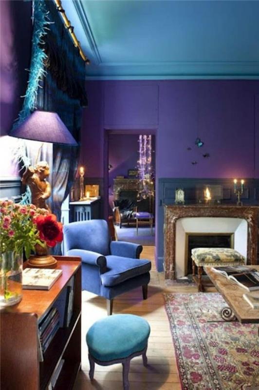 עיצוב צבע רעיונות בית צבע מעגל פנטון צבע עיגול חדר עיצוב כחול סגול