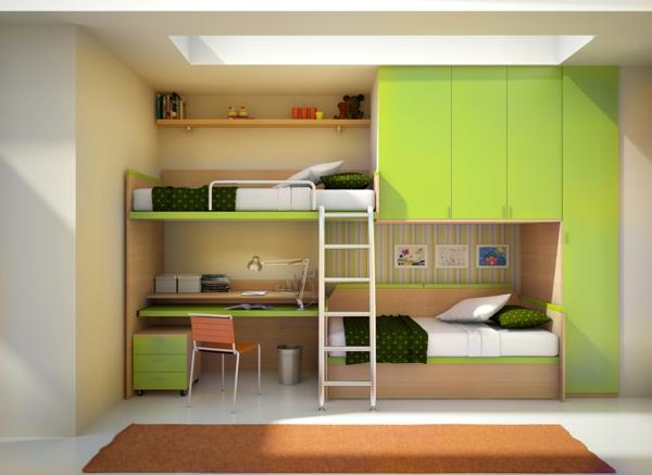 צבע רעיונות סלון מיטת קומתיים בחדר ילדים ירוק
