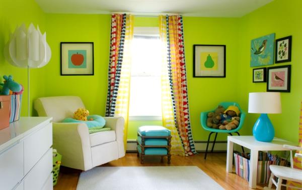 רעיונות צבע סלון חדר ילדים ירוק ניאון