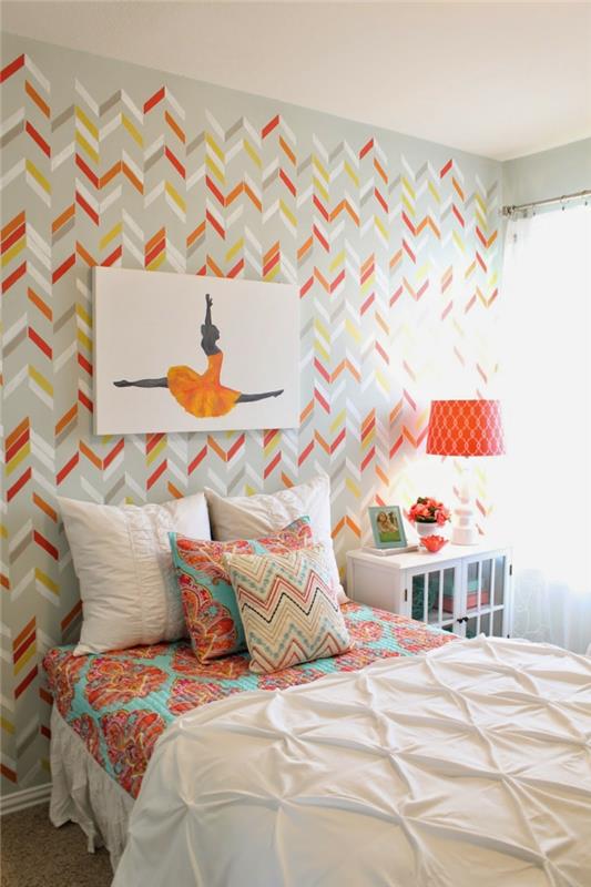 קירות צבעוניים טפט קיר צבעוני חדר שינה