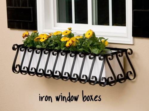 אדן החלון בחוץ עציץ פרחי סריג פלדה