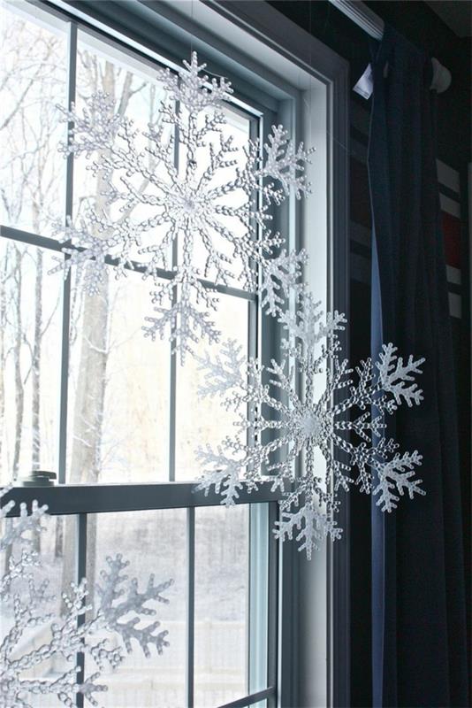 חלון קישוט חלון קריסטל שלג חג המולד