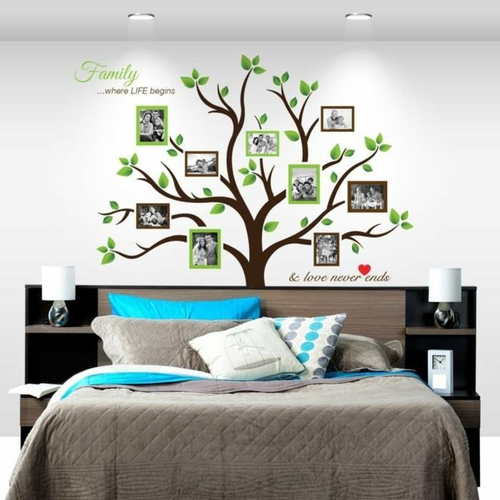 עיצוב קיר צילום במסגרת תמונות מדבקות קיר לחדר השינה