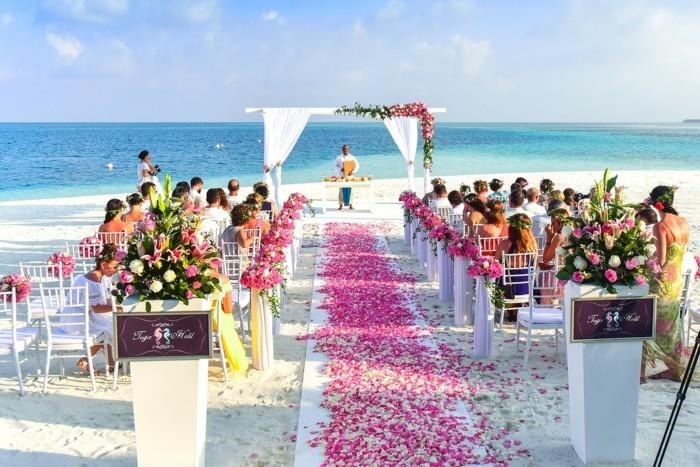 טקס חתונה חינם על ים החוף החוף