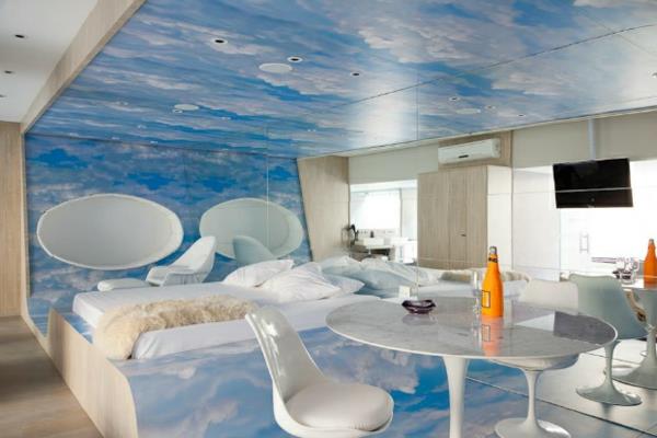 עיצובי חדר שינה עתידניים מעל לעננים