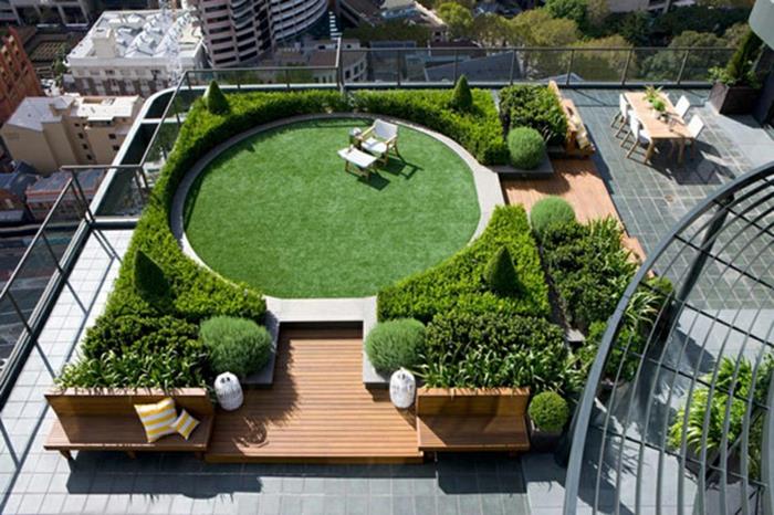 עיצוב גינות רעיונות לגינה יצירתיים מרפסת גג מודרנית