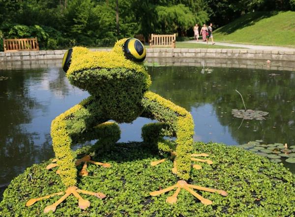 פסלי גן בריכת צפרדע אמנות גינה