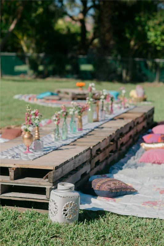 מסיבת גן קישוט שולחן קישוט פרחים כפרי שולחן לגינה כפרי