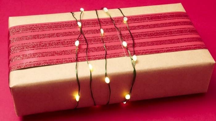 מתנות origenell עטיפת עבודות יד לחג המולד עם אורות פיות