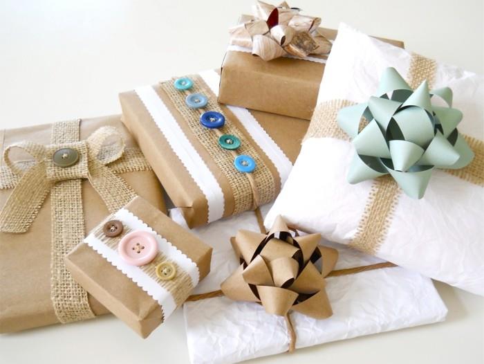 אוריגנל עטיפת מתנות מלאכת חג המולד רעיונות מתנה למיחזור נייר