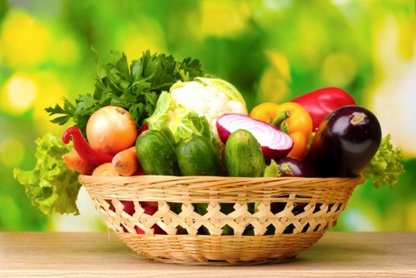 סל ירקות בריא במשקל