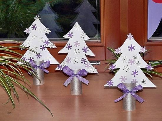 קישוטי חג המולד עשויים גלילי נייר טואלט Stromečky יפה Zima Pinterest