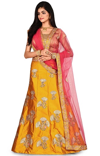 Giallo Gota Patti Lehenga