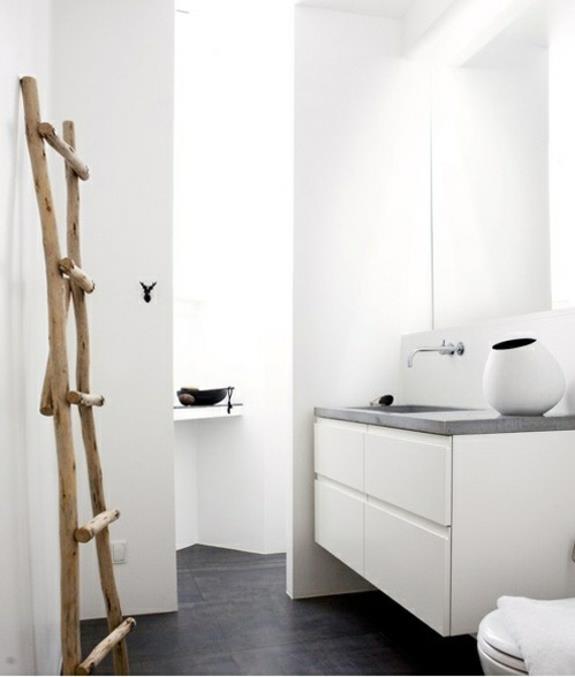 מגבת סולם עץ מיטה ריהוט חדר מיטה בעיצוב בר קיימא מינימליסטי