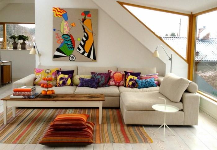בית שיפוץ קיר קישוט קיר מודרני ספת פינה מודרנית שטיח כריות צבעוניות
