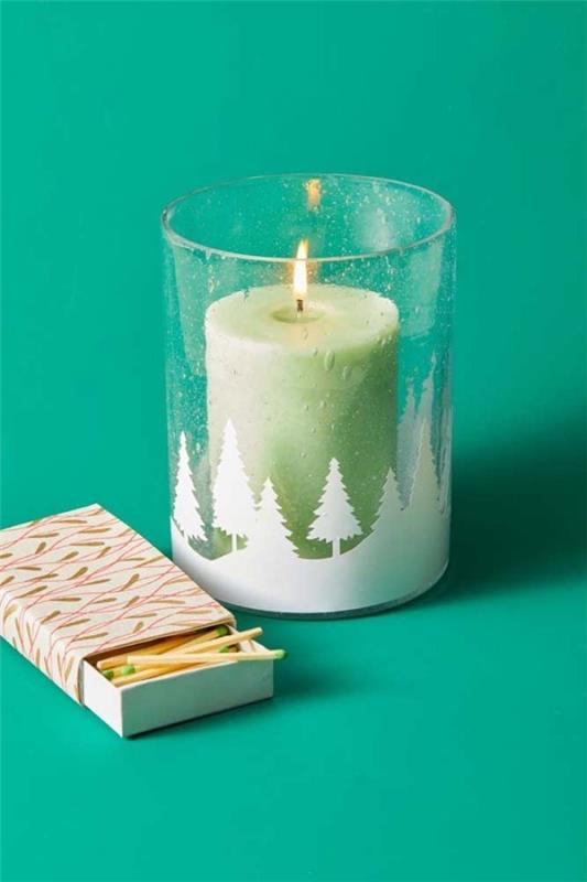 שמיכה ירוקה בהירה לשולחן נרות חג המולד
