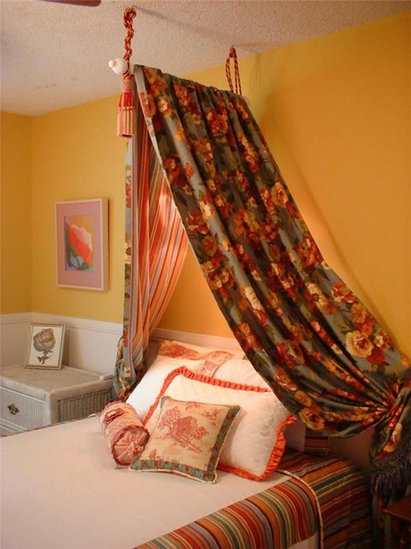 וילון מיטת חופה לחדר וילון צבעוני
