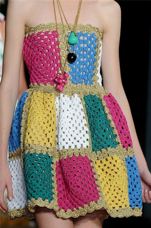 רעיונות לסרוגה שמלה צבעונית טרנדים אופנתיים לסרוגה