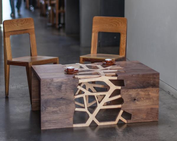 ניקיון רעיון שולחן מעצב שולחן עץ