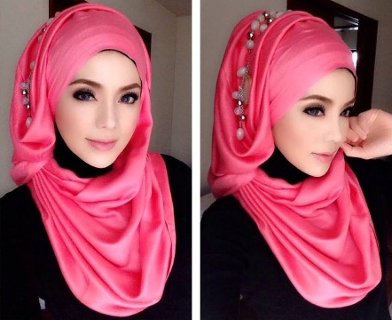 Estilos de hijab para cara larga