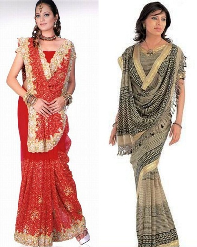 Formas únicas de usar un sari 4