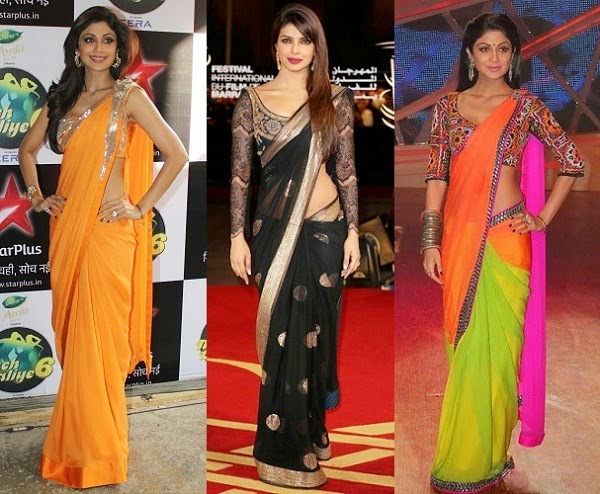 Formas únicas de usar un sari 1