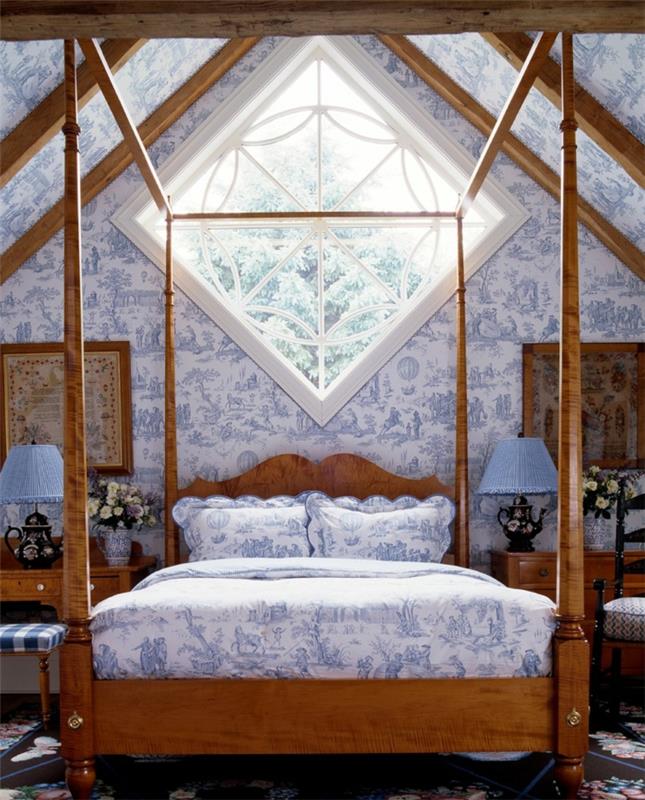 רעיונות לעיצוב תקרה לחדר השינה קורות עץ
