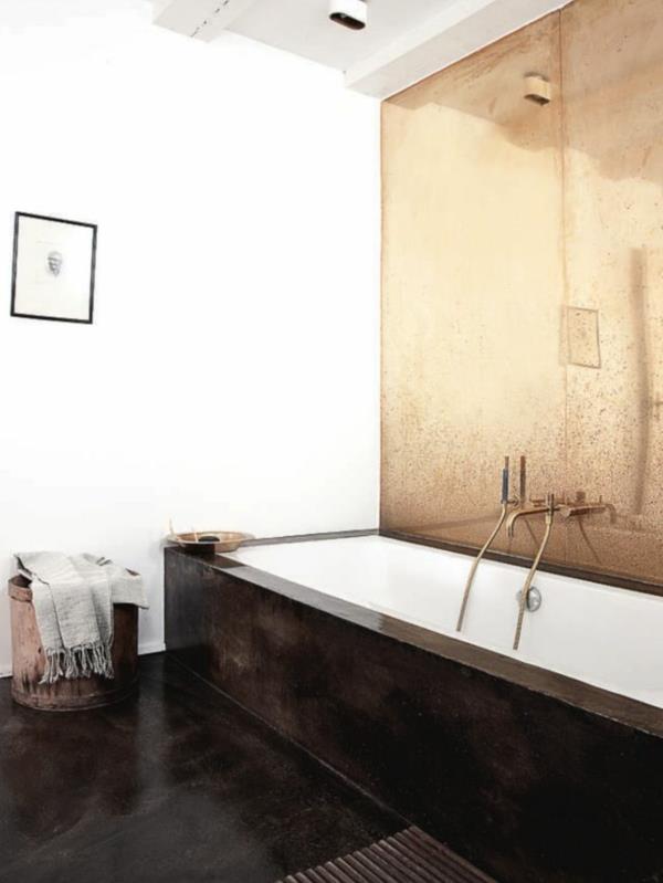 עיצוב פנים רעיונות קיר אמבטיה אמבט צבע מתכתי