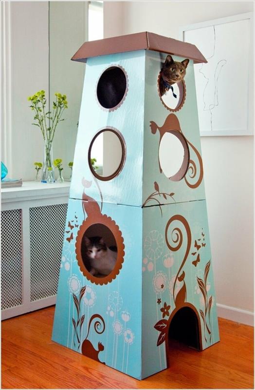 בנה לעצמך בית לחתולים רהיטים מבית חתולים מקרטון מרעיונות אופטימיזציה של ריהוט קרטון ממגדלור קרטון