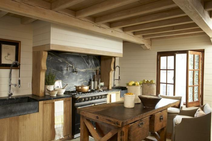 מטבחים בסגנון כפרי מעץ שולחן אוכל כפרי בעיצוב קיר יפה
