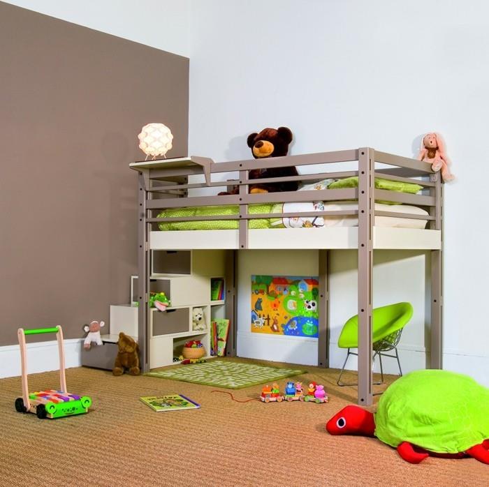 חדר ילדים מיטת לופט מודרנית שטיחים מקיריים במבטא פונקציונלי