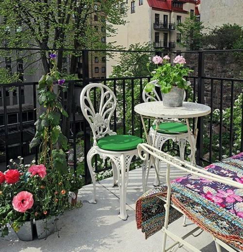 נוח קלאסי כיסא מרפסת נעים עציץ פרחים