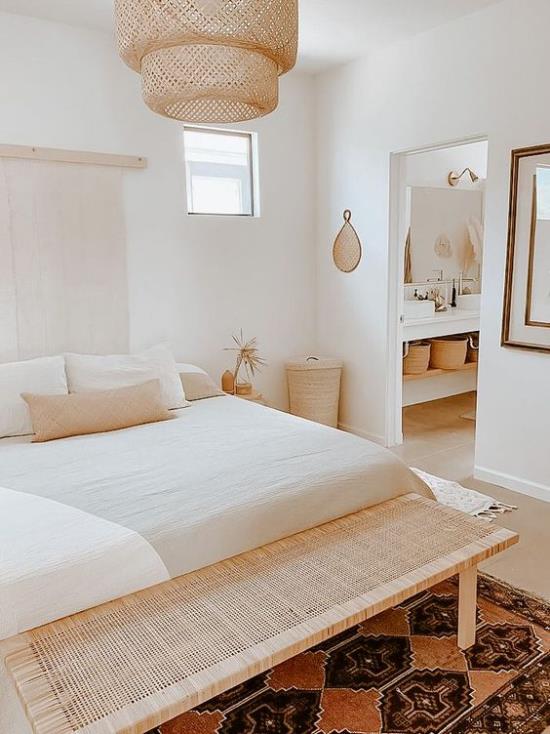 חדר שינה קטן אופטית להרחיב בהירה אווירה מאוד מושכת צבעים ניטרליים עיצוב חדר נחמד